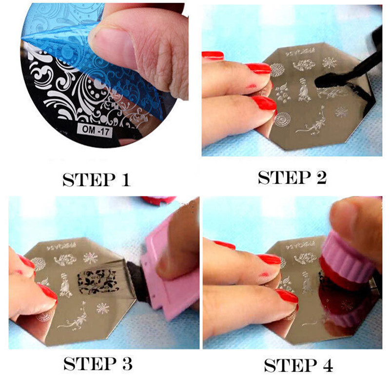 10 Design Beautiful DIY Stencil Nail Art Image Stamp Stamping Plate Manicure Template Tool