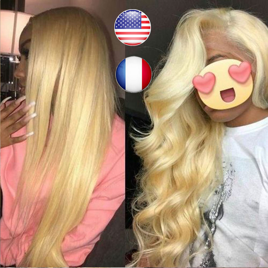 613 Blonde HD Lace Frontal Wigs Glueless Body Wave Pre Plucked Baby Hair 13x6 Lace Front Human Hair Wigs Natural Hairline