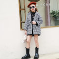 Winter Girls Woolen Jackets Kids Plaid Thicken Coats Children Autumn Clothes Warm Casual Kids Girls Outwear Belt Jacket Parkas