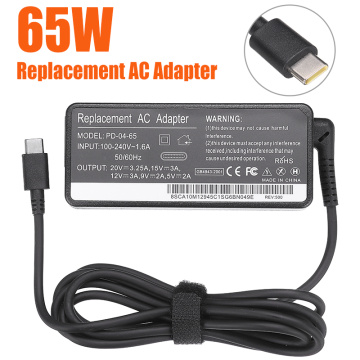 New Arrival 1pc OEM 65W Type-C USB-C Laptop Charger AC Power Supply Adapter ADLX65YLC3A for Lenovo Computer Parts