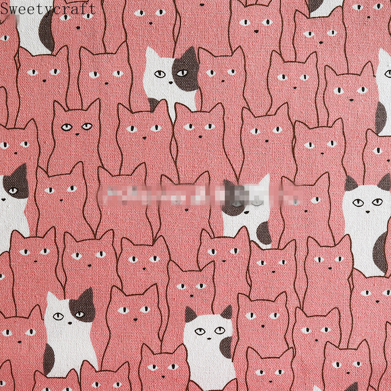 110x45cm Thick Fabric By Yard Patchwork Telas Tissu Costura Sewing Cotton Fabric Cartoon Cat Print DIY Handmade Bag Home Decor