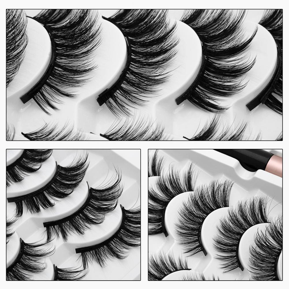 ISEEN10 Pairs Magnetic Eyelashs Set 3D False Eyelashes Extension Natural Lashs Waterproof Magnet Eyeline Liquid Tweezer