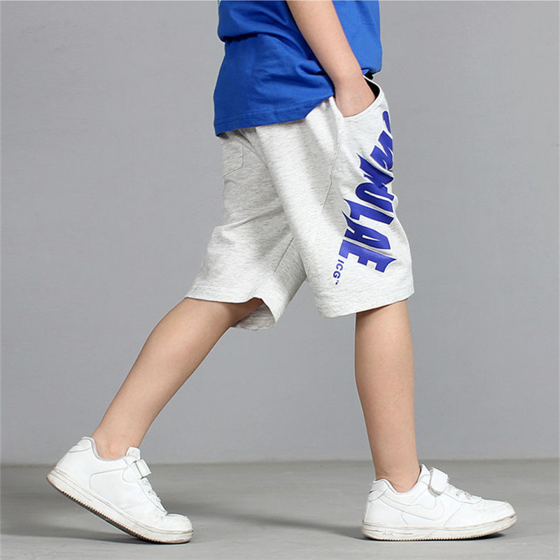 Fashion Children Boys Shorts Summer Teenagers Kids Letter Knitted Loose Soft Shorts Pants For Boys 120-160CM Dwq735