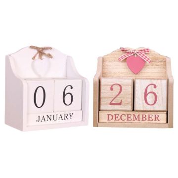 Vintage Wooden Calendar Month Date Display Eternal Blocks Photography Props Desktop Accessories Home Office Decoration