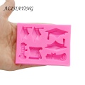 DIY Graduation doctor hat Fondant Sugarcraft Silicone Mould Cake Decoration Tools chocolate Polymer Clay Resin Mold D1415