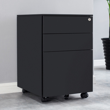 Locking File Cabinet 3 Drawer Rolling Pedestal Under Desk Fully Assembled Except Casters White Black for Office LAD-sale