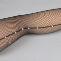 Women's Tights Sexy Backside Line Rhinestone Fishnet Stockings.Lady Hollow out Mesh Fishnet Pantyhose Female Club Party Hosiery