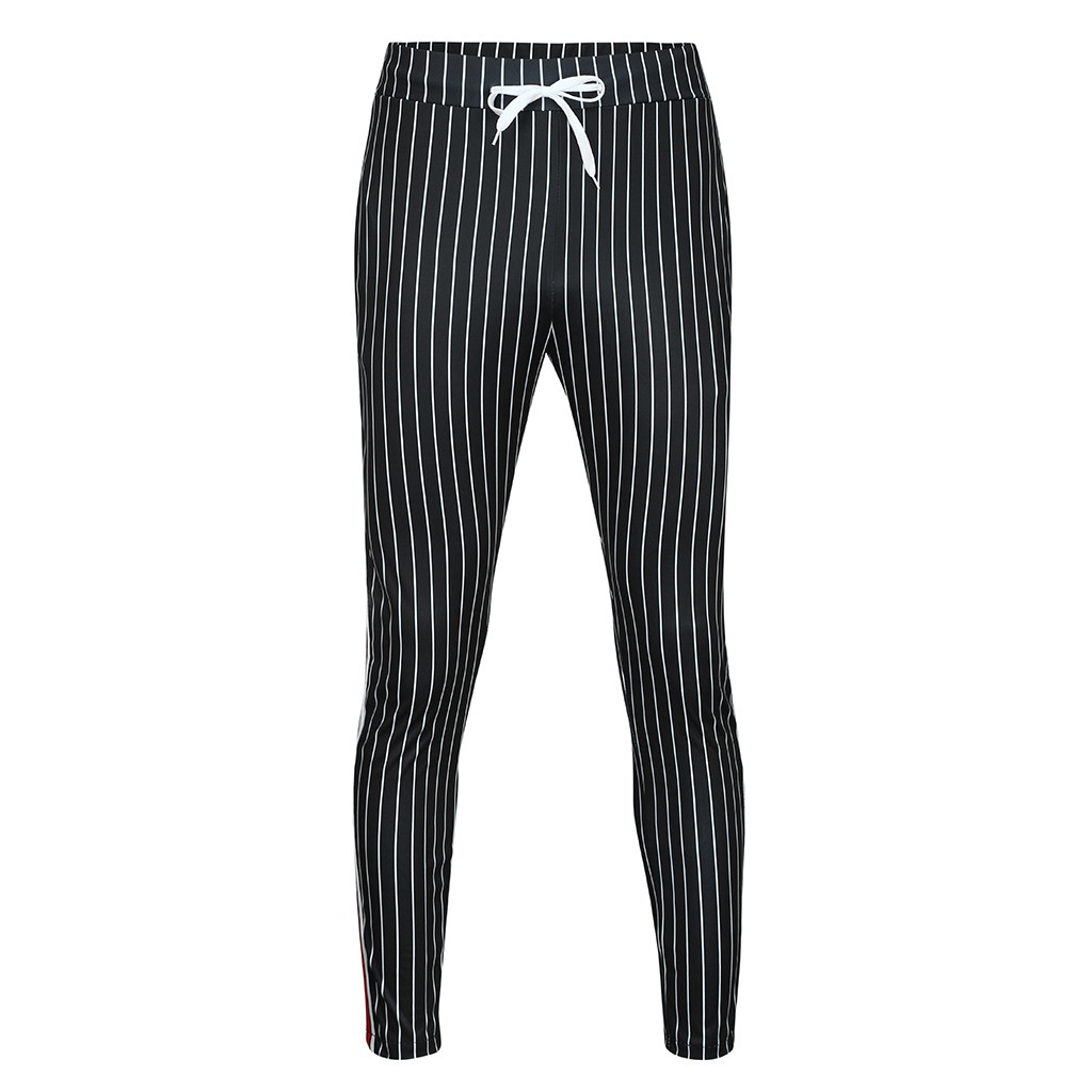 Check Trousers For Men men's Sweatpants Joggers Striped Patchwork Casual Drawstring Sweatpant Trouser Stylish Casual Pants