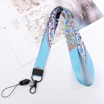 Chinese style flower Lanyards for keys mobile phone straps ID Card Gym Mobile Phone Straps USB badge holder DIY Hang Rope Lariat