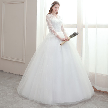 Wedding Dress New Long-Sleeved Bride Lace Up Plus Size Wedding Dresses Dreamy Vestidos De Novia Ball Gowns