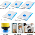 Vacuum Bag for Clothes Storage Bag With Valve Transparent Border Folding Compressed Organizer Travel Space Saving Seal Packet