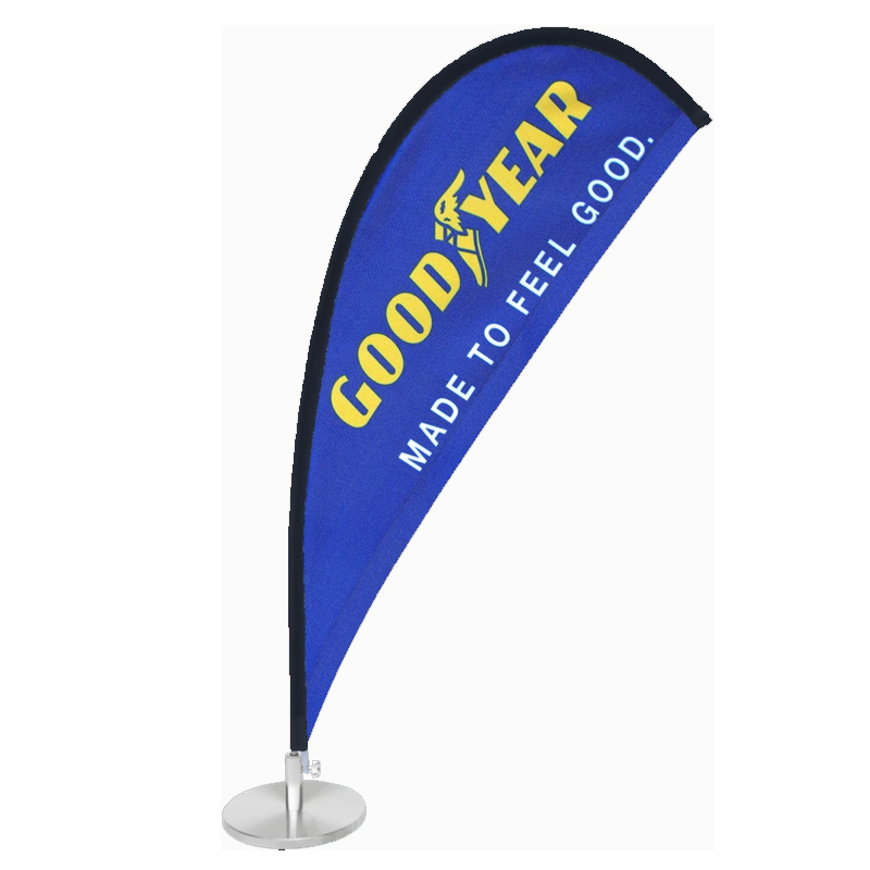 Morning custom teardrop table flag aluminum alloy banner display table roll up banner