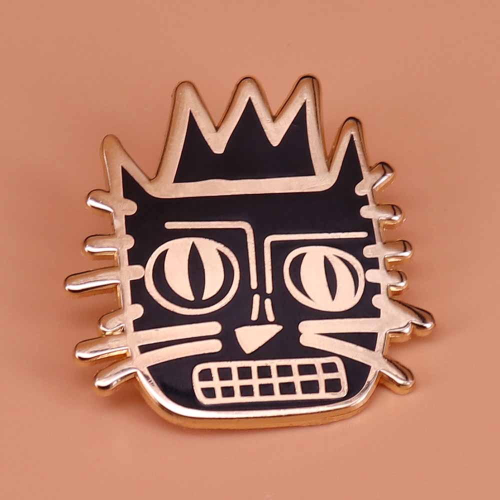 Basquiat crown enamel pin graffiti art brooch painter badge cute pins fashion men jewelry artist gift women shirts jacket access