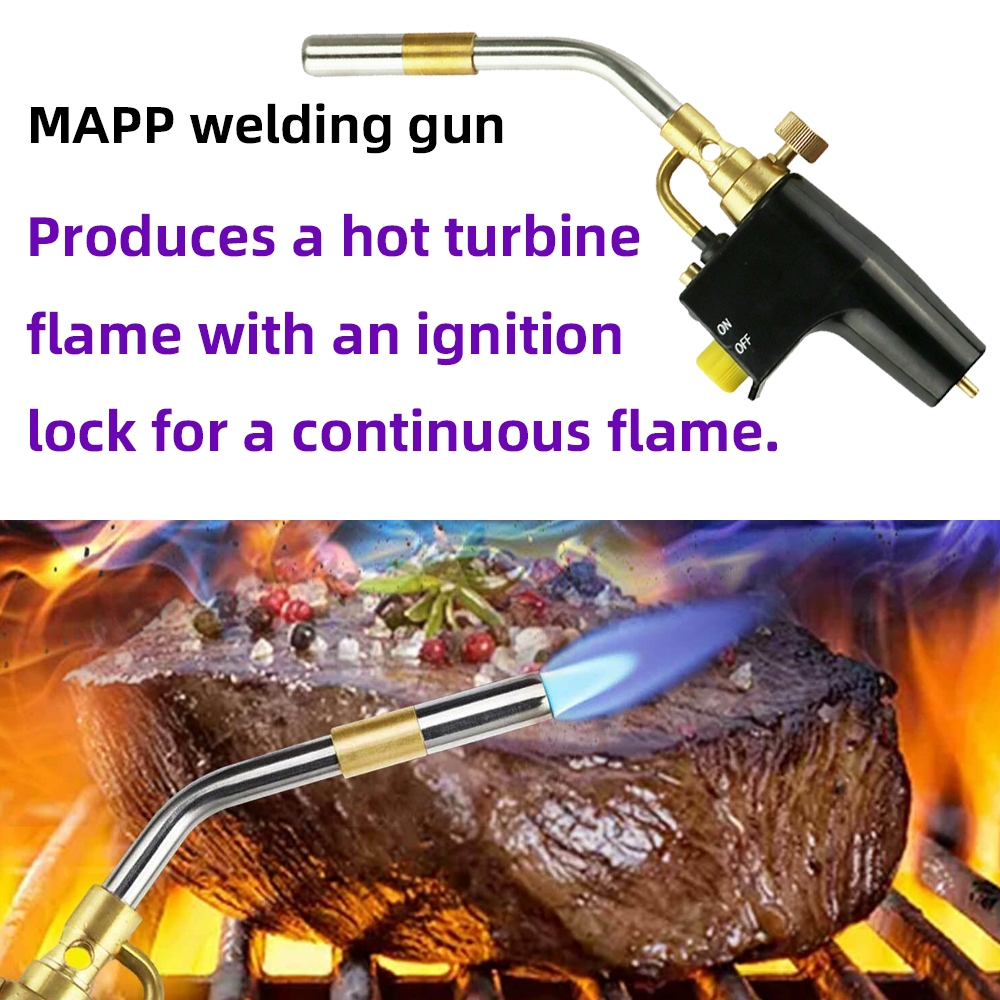 MAPP Propane Gas Welding Torches Plumbing Blow Torch Soldering Tool Metal Flame Gun Brazing Welding Quick Fire Solder Burner