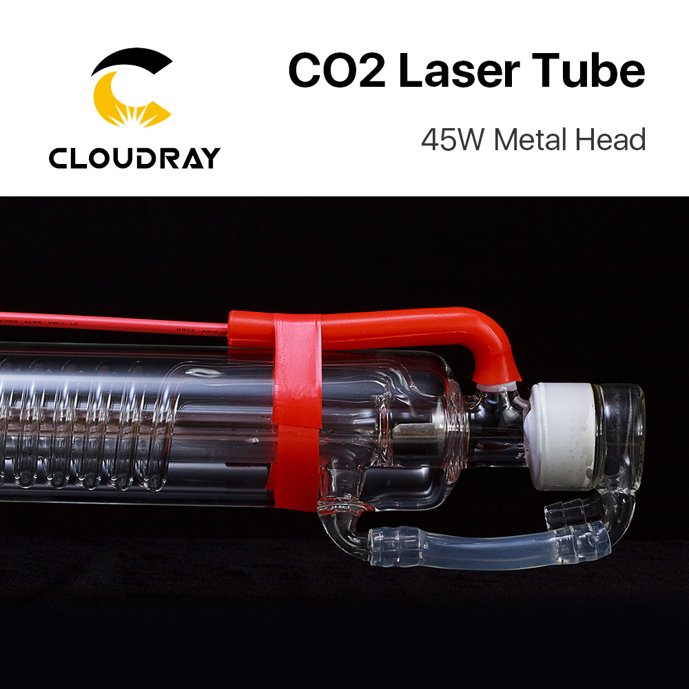 Cloudray 45-50W Co2 Laser Metal Head Tube 850MM Glass Pipe for CO2 Laser Engraving Cutting Machine