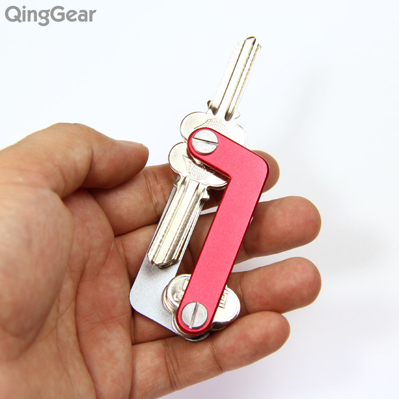 QingGear OKEY Combined Tool kit Advanced EDC Car Key Holder clip Pocket Key Organizer One Hand Operation aluminum door keys bar