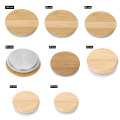 Reusable Wooden Cup Lid Eco-Friendly Drinking Cap Bamboo Leak Proof Silicone Sealing Storage Cover Durable Mason Canning Jar Lid