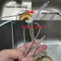 90cm/155cm Stainless Steel Flexible Refrigerator Scrub Brush Fridge Cleaning Tool For Any Drain Pipe Kitchen Clean Accessories