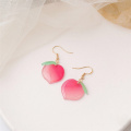 Super Lovely New Design Pink Juicy Peach Acrylic Drop Earrings Big Exaggerated Cool Cute Earrings For Women