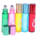 1PCS 5ml Portable Frosted Colorful Essential Oil Perfume Thick Glass Roller Bottles Travel Refillable Rollerball Bottle