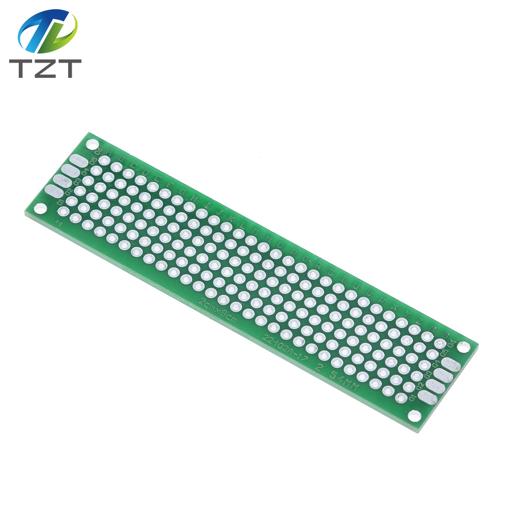 TZT 10pcs/lot 2x8 Double Side Copper Prototype PCB Universal Board Experimental Development Plate Green