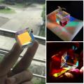 Prism Six-Sides Bright Light Combine Cube Prism Stained Glass Beam Splitting Prism Optical Experiment Instrument