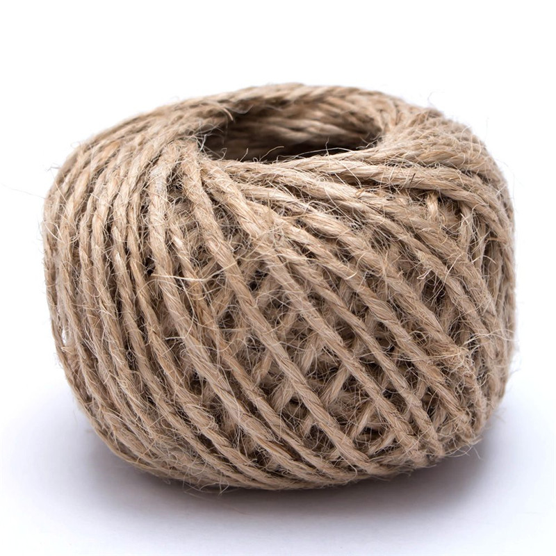 2PCS 30m Natural Hemp Rope Jute Twine Burlap String Party Wedding Gift Wrapping Cords Thread DIY Sewing Cords Craft