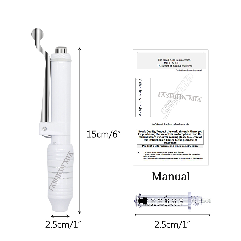 Black & white hyaluronic acid pen 0.3ml meso injection gun for no needle lip inyectable face dermal filler acido hialuronico pen