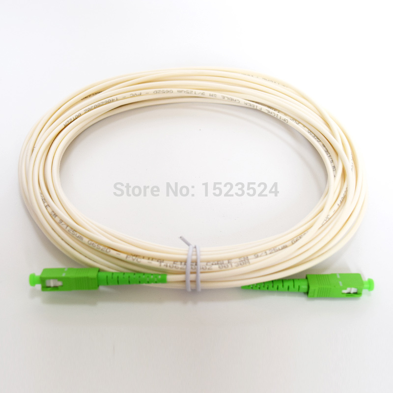 White Color SM SX PVC 3mm 15 Meters SC/APC Fiber Optic Jumper Cable SC/APC-SC/APC Fiber Optic Patch Cord