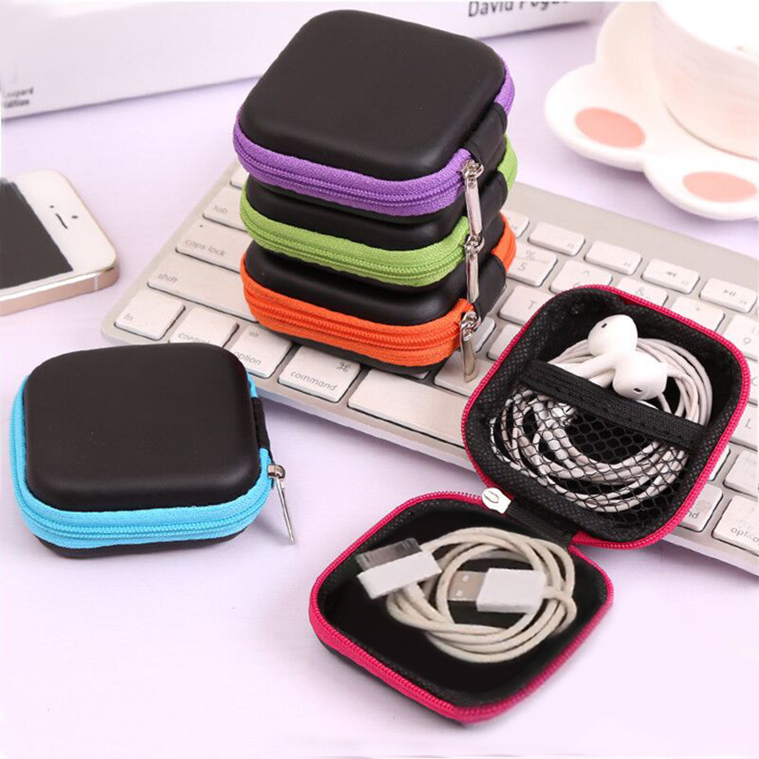 Clip Holder Clip Dispenser Desk Organizer Bags Headphones Earphone Cable Earbuds Storage Pouch bag random color