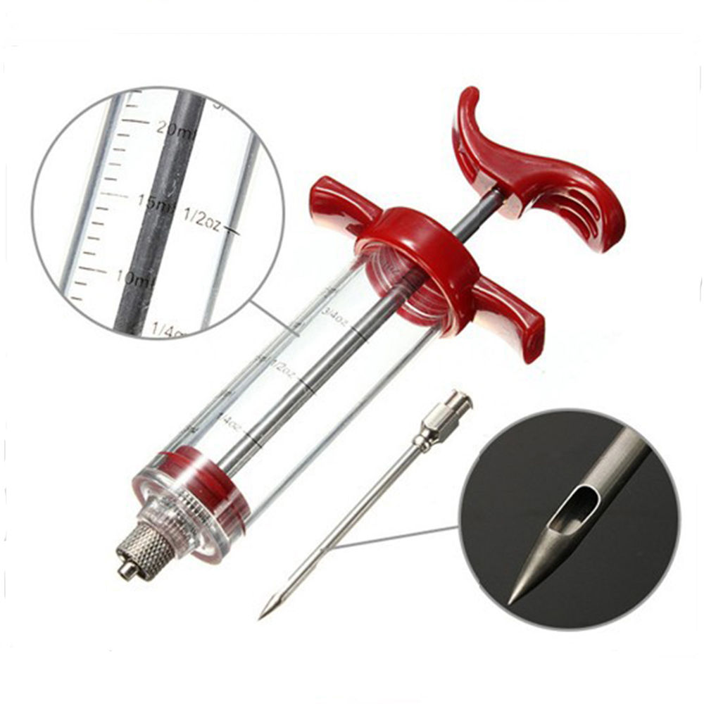 Top Selling BBQ Meat Syringe Marinade Injector Turkey Chicken Flavor Syringe Kitchen Cooking Syinge Accessories