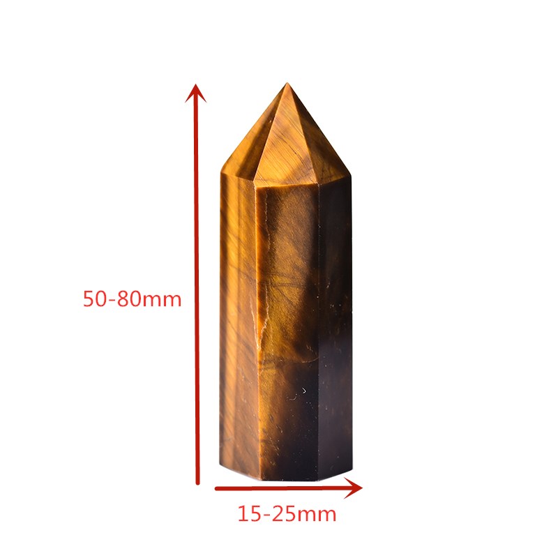 Natural Tiger Eye Crystal Point Healing Stone Quartz Crystal Wand Crafts Mineral 50-80mm for Home Decoration Ornaments DIY Gift