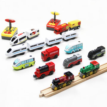 Remote Electric small locomotive Wooden Railway Train Magnetically Connected Boys and Children's Intelligence Toys