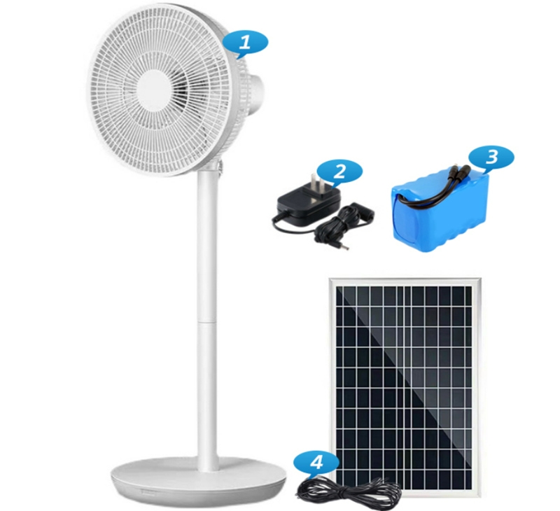 Rechargeable solar fan 10