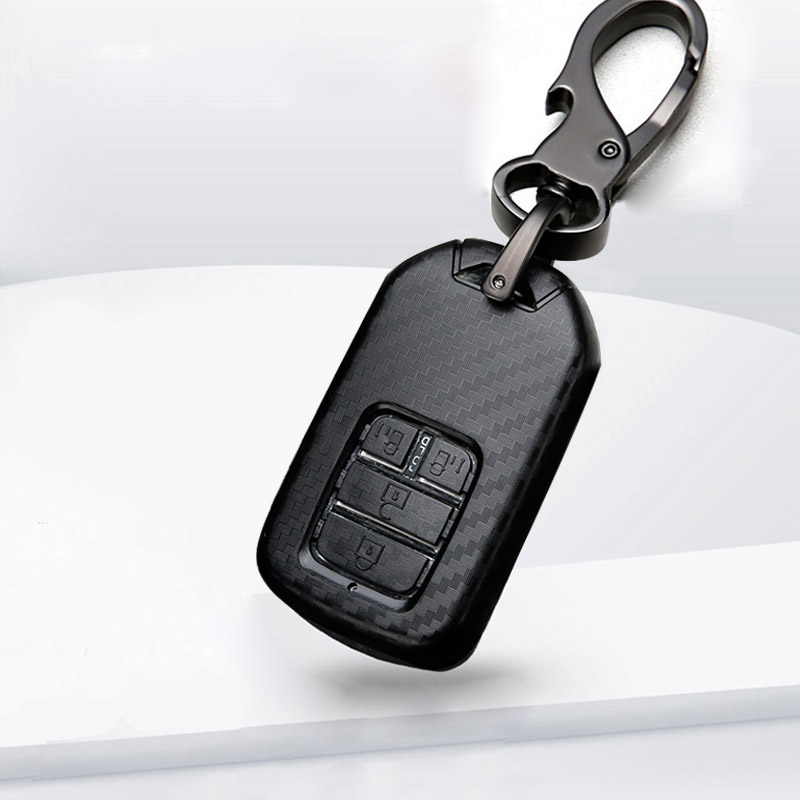 Car Glossy Carbon Fiber ABS Car Key Case for Honda Civic CR-V HR-V Agreement Jade Crider Odyssey Pilot Ridgeline Accessories
