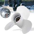 Boat Outboard Propeller 11 1/4 x 14 For Yamaha 25-60HP 663-45958-01-EL Marine Propeller 13 Spline Tooth White Aluminum