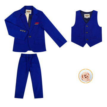 Flower Boys Summer Evening Formal Blazer Jacket Vest Pants 3Pcs Clothing Set Kids Wedding Tuxedo Suit Children Birthday Costume