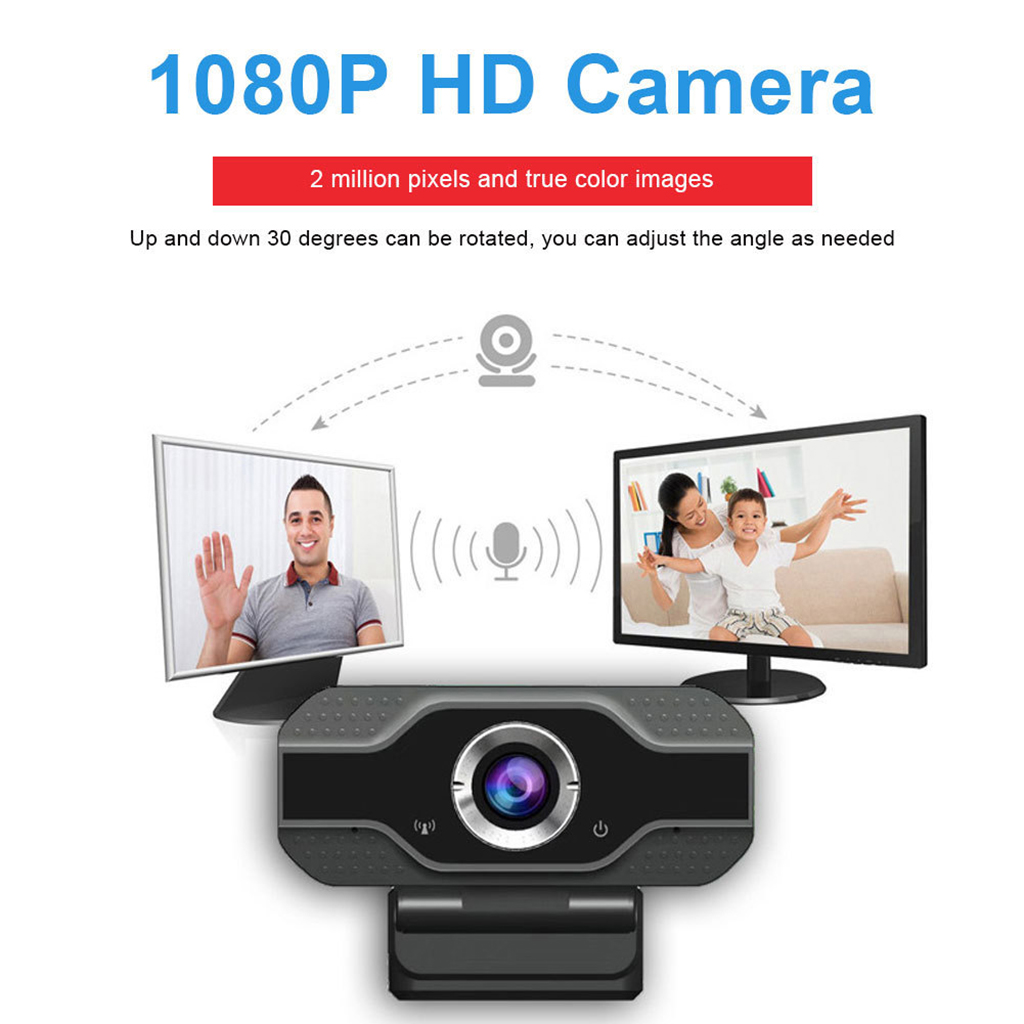 HD Webcam Computer Camera with USB 2.0 Noise-cancelling USB Web Cam Camera for Online Video Calling Recording