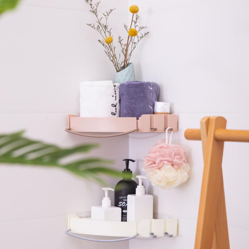 Bathroom Accessories Corner Punch-Free Wall Mounted Bathroom Shelf Storage Rack Kitchen Fitted Wall Storage Organizer Rack