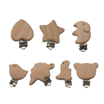 2018 Lovely Wooden Pacifier Clip Natural Beech Wood Baby Pacifier Clips Dummy Clips DIY Pacifier Chain baby toys