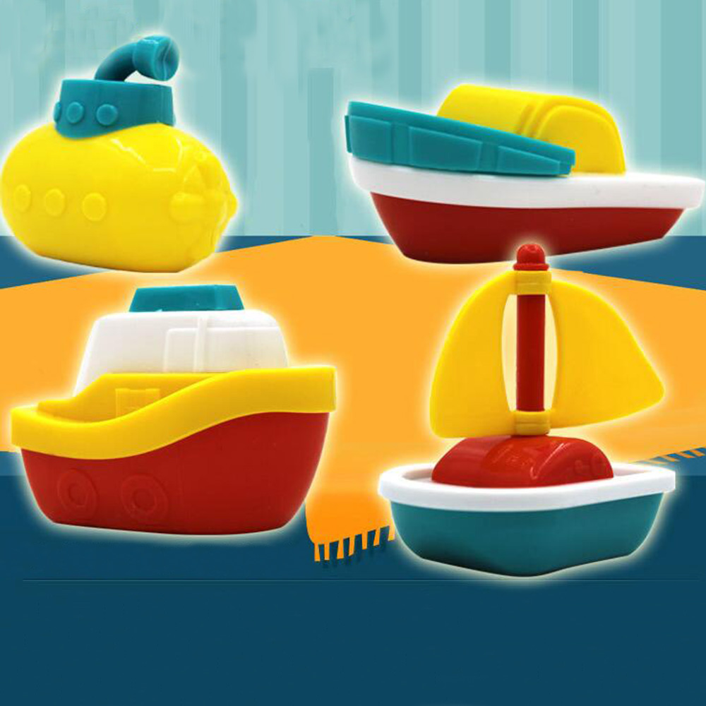 4Pcs/set Boats Toys Bathroom Tub Baby Childrens Swimming Water Kids Bath Educational Home Floating Ship Play Toys for Children