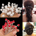 Braiding Hair Accessories Wedding Bridal Pearl Hair Clip Crystal Rhinestone Hairpins Clips Headwear Barrette Styling Hair Clip
