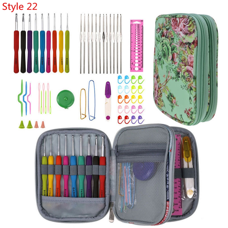 35 Styles New Set Crochet Hook Set With Yarn Knitting Needles Sewing Tools Set Knit Gauge Stitch Holder Hook For Knitting