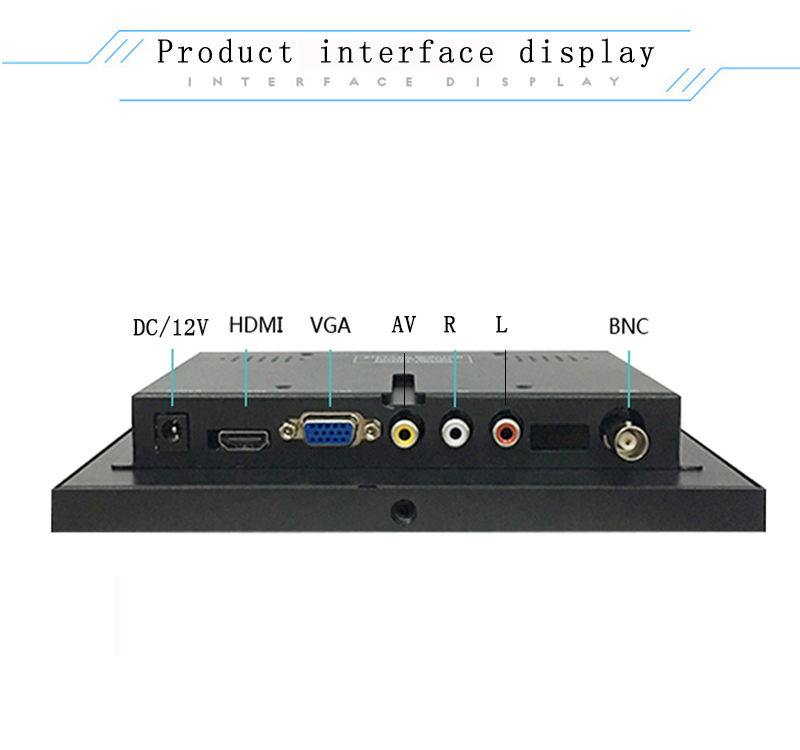 8-inch BNC widescreen 1024X600 HD LCD monitor 16:9 industrial metal enclosure computer HDMI display