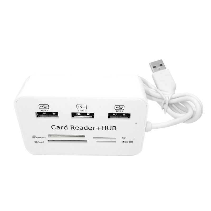 Etmakit All In One USB 2.0 Hub 3 Ports With USB Card Reader Hub 2.0 480Mbps Combo For MS/M2/SD/MMC/TF For PC Laptop NK-Shopping