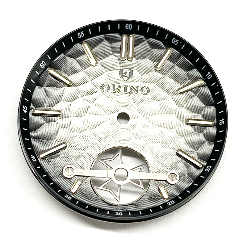 Fume watch dial with skeleton on 6H