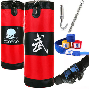 90cm MMA Boxing Bag Hook Hanging Saco De Boxe Fight Bag Sand Punch Punching Bag Sandbag with Gloves Training Fitness