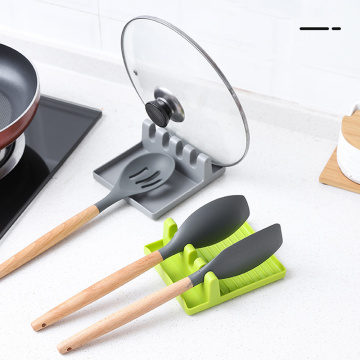 Kitchen Spoon Holders Fork Spatula Rack Shelf Organizer Plastic Spoon Rest Chopsticks Holder Non-slip Spoons Pad Kitchen Utensil