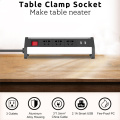 Table Clamp Metal Socket Office Desktop Countertop Meeting Room Outlet Standard Power Socket EU/UK/AU/US With 2 Usb Port &Switch