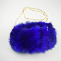 MS.MinShu Brand Real Fox Fur Hand Muff Bag Winter Hand Warmer Real Fur Muff Fashion Woman Pocket Handmuff With Chain